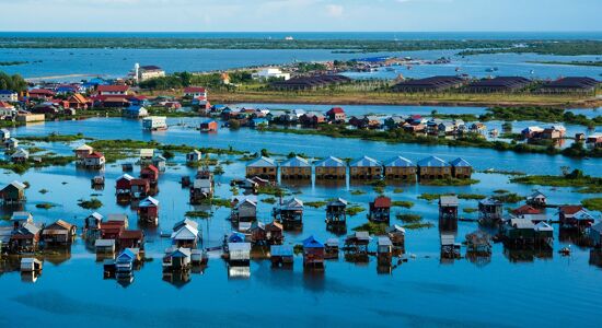 Tonle Sap Lake Many Floating H